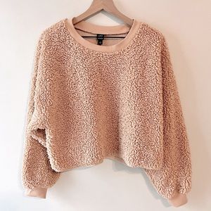 EUC Wild Fable Teddy Bear Crop Sweater, XL
